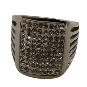 Rare Quiet Luxury Stainless Swarovski Elements Ring,Sz 7